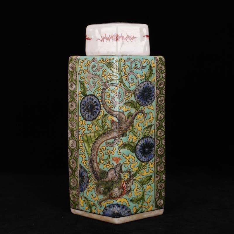 清康熙パステル博古紋茶壺 景徳鎮 陶磁器 装飾品 現代工芸品美術品 置物