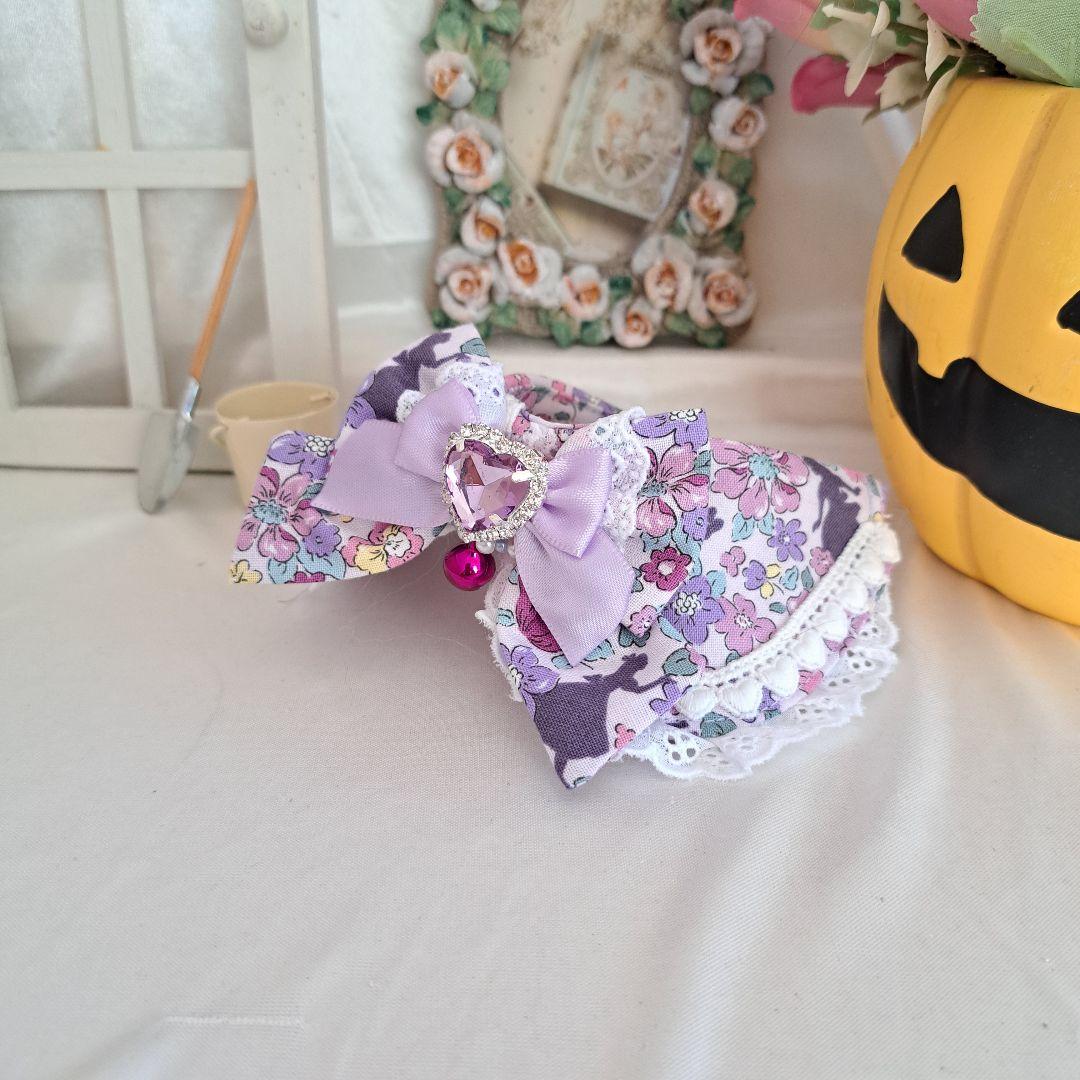 ハロウィン限定スイートロリータ(パープル)わんちゃん猫ちゃん用襟つき首輪