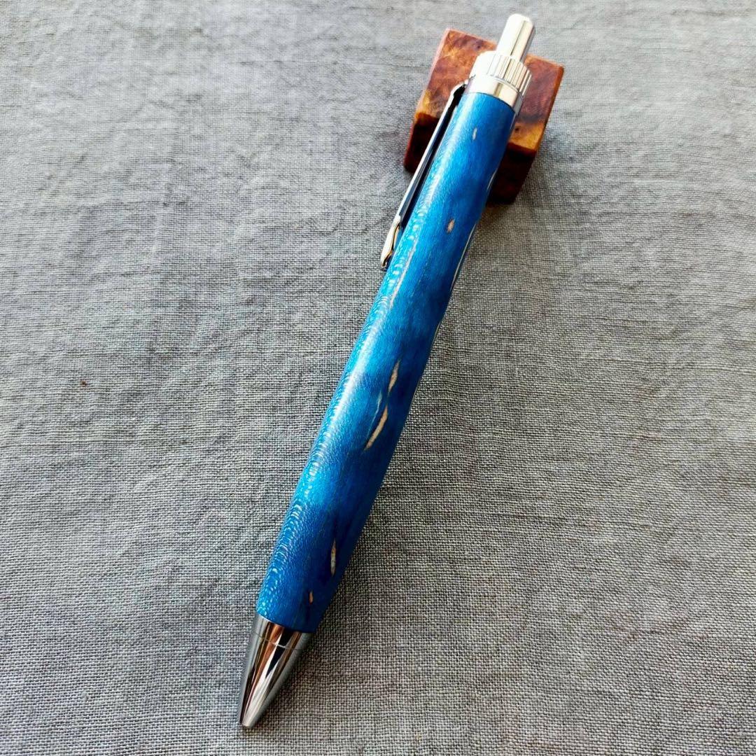 【晴天】　ハンドメイド　木軸ボールペン　G2　シルバー
