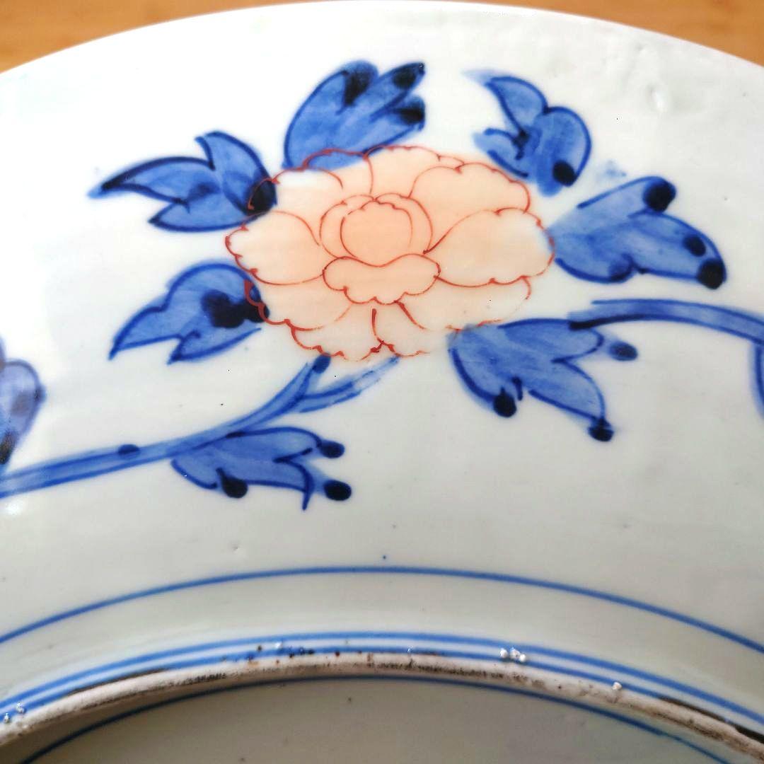 新春特価⚫希少特大皿⚫古伊万里色絵松竹梅花唐子図大皿⚫直径約46.5cm大正時代