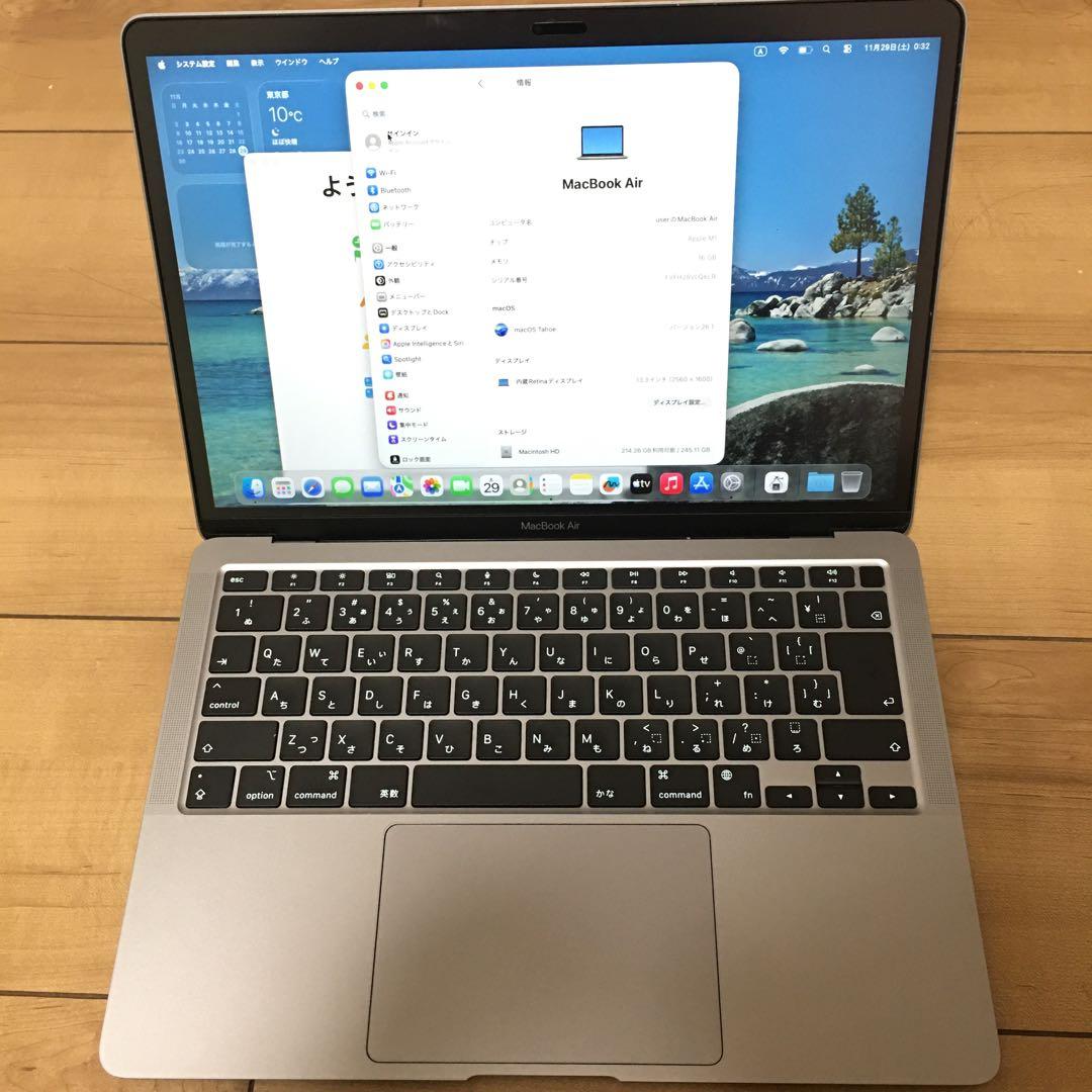 美品MacBook Air 2020 A2337 M1 16GB 250GB