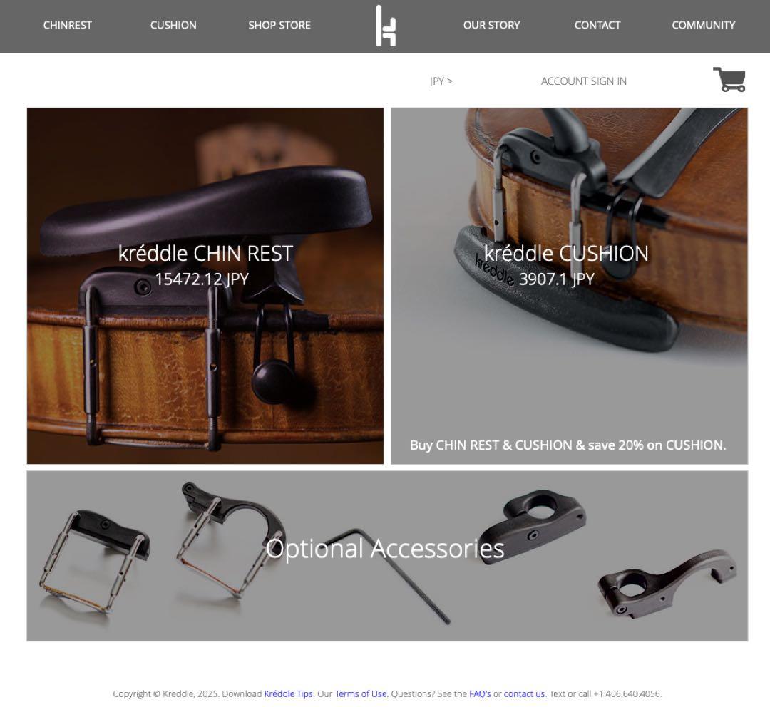 kreddle ヴァイオリン 顎当て & クッション