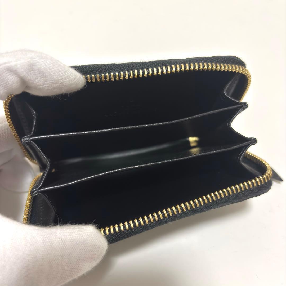 472✨未使用級✨グッチ ケース シマ レザー GG柄 ラウンドファスナー