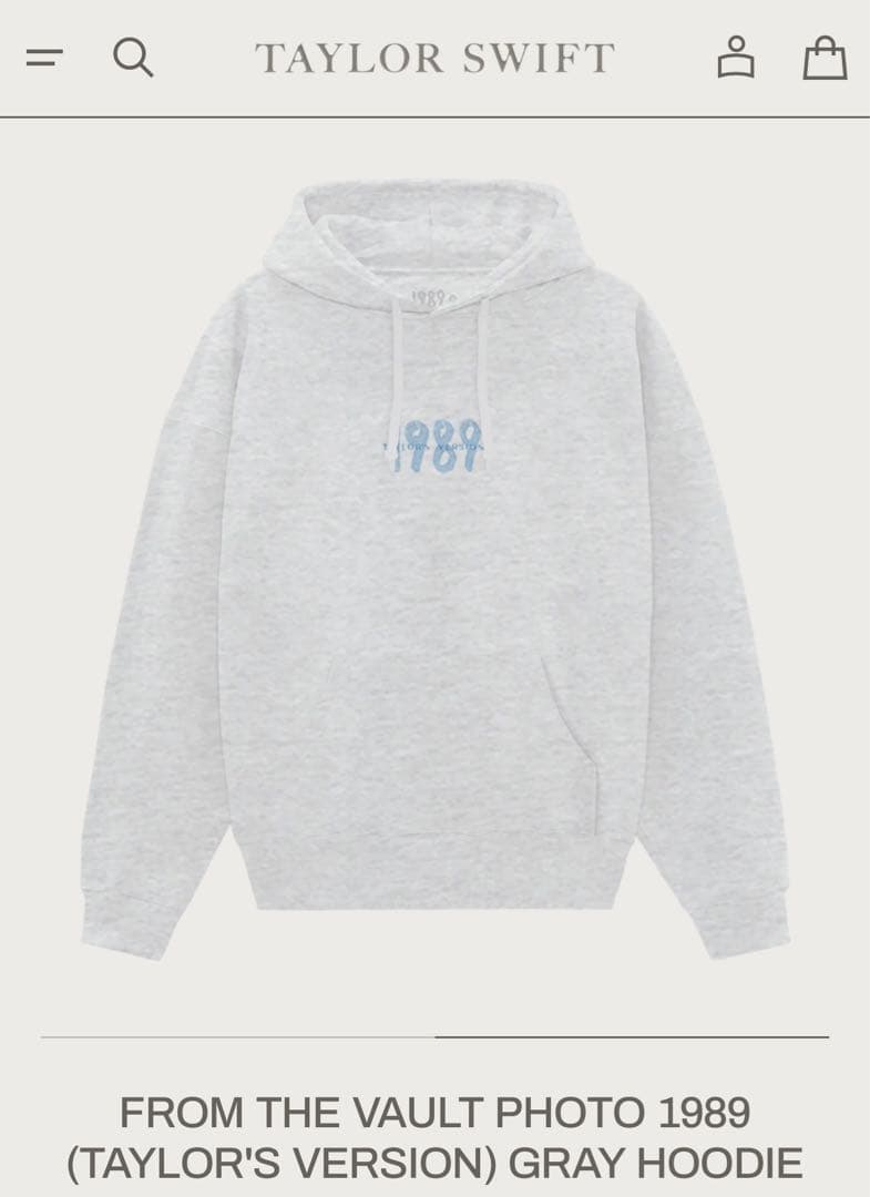 ミュージシャン Official Taylor Swift 1989TV Gray Hoodie