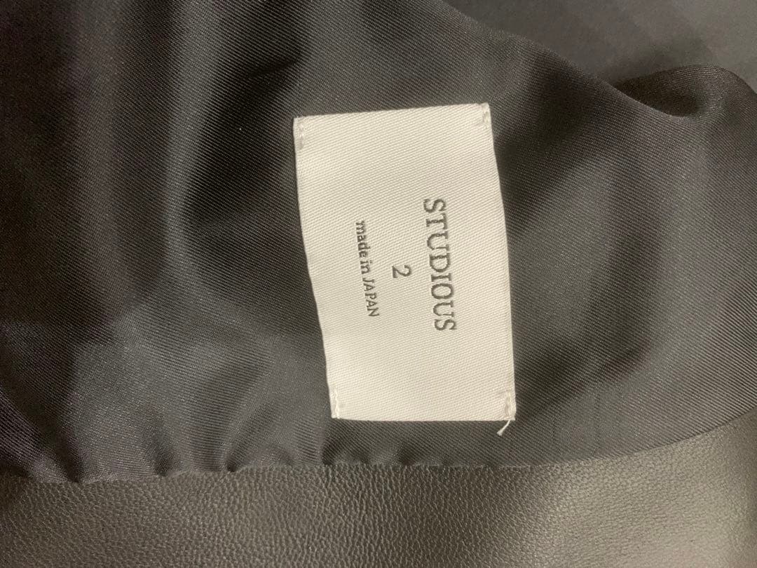 【美品】【正規品】STUDIOUSシングルライダースジャケット ブラックサイズ2