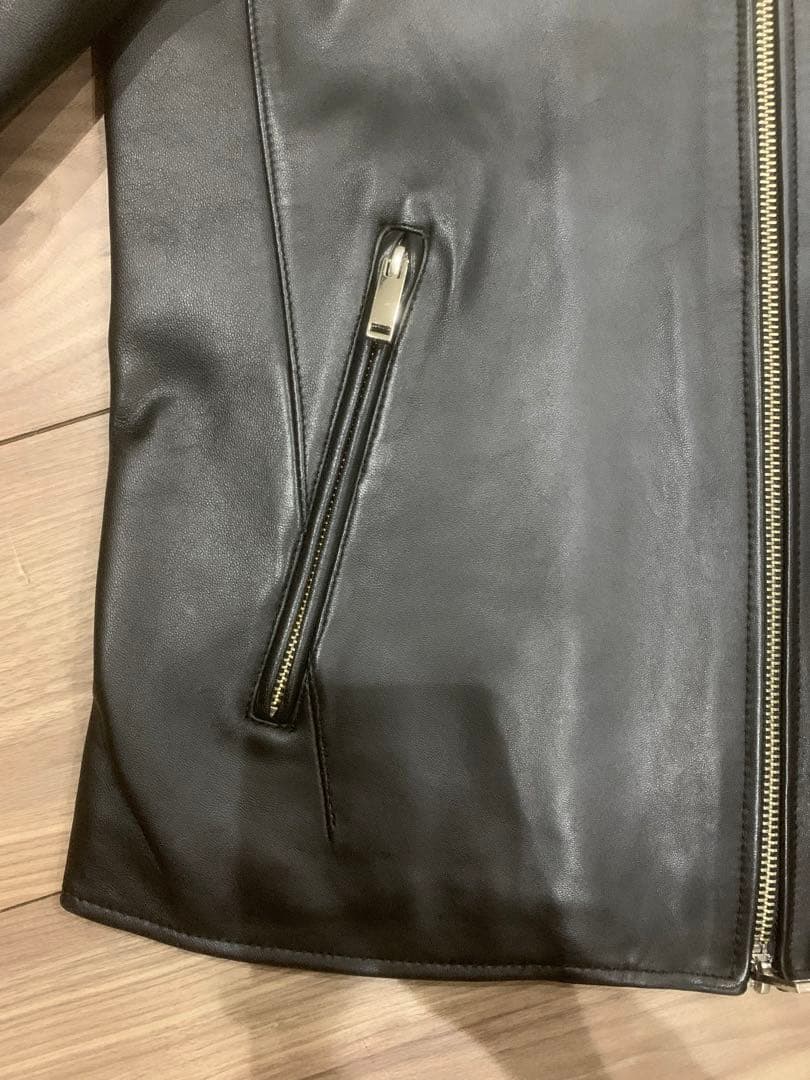 【美品】【正規品】STUDIOUSシングルライダースジャケット ブラックサイズ2