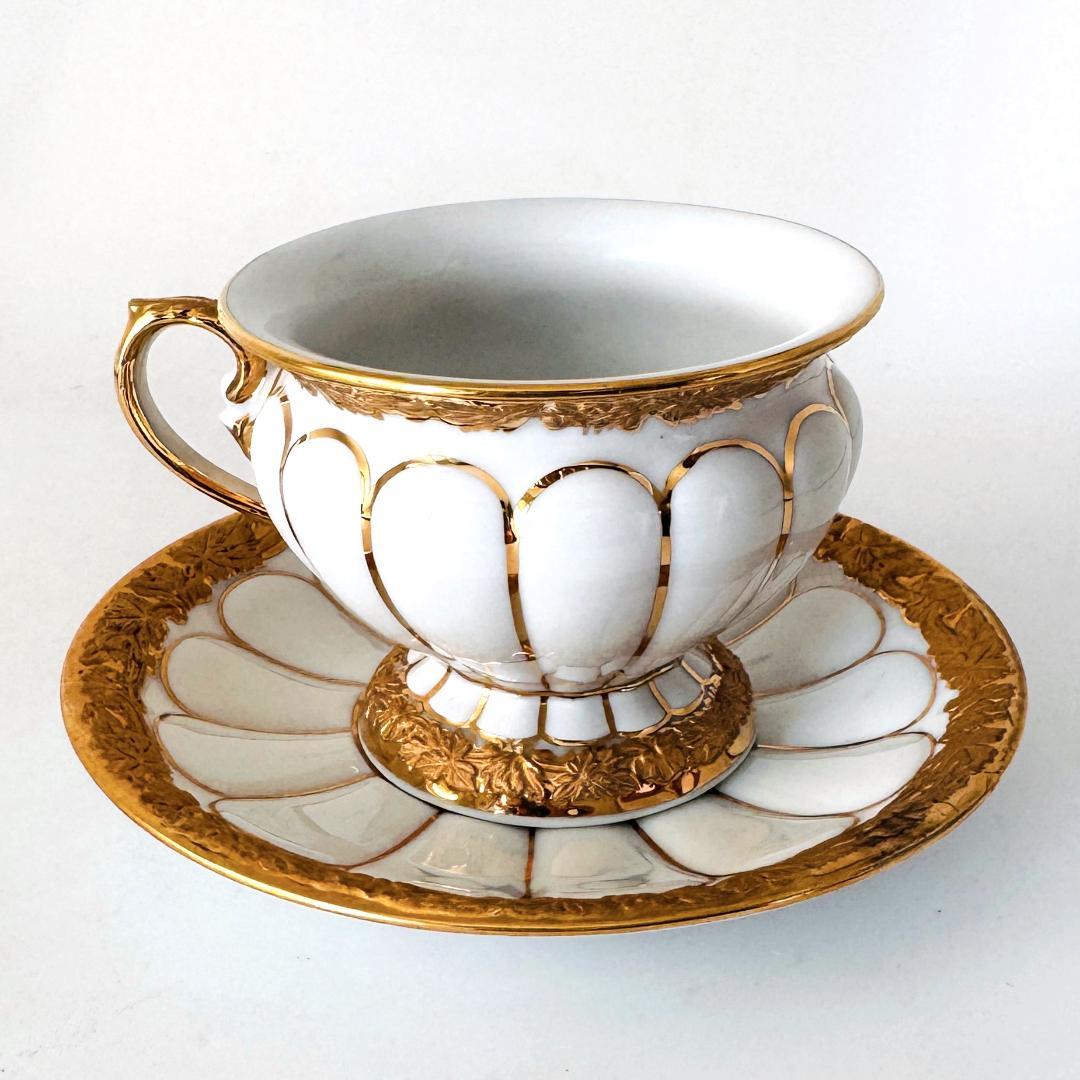 ★マイセン★1級品/カップ＆ソーサ/花柄/ゴールド/アンティーク/高級 ゴールド