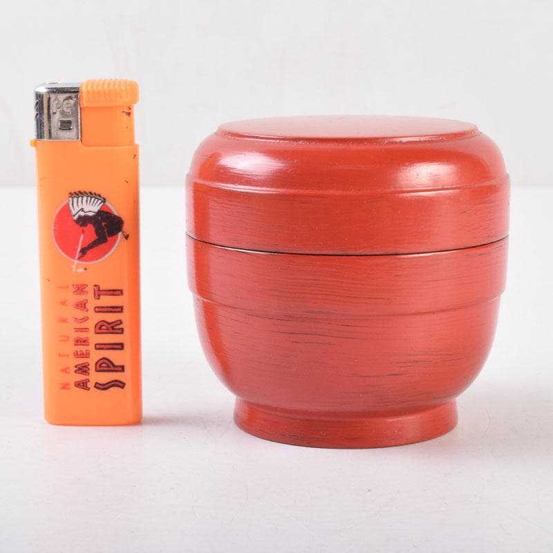 茶道具　根来塗　夏目有彦作　薬壷　書付　識箱　V　8510