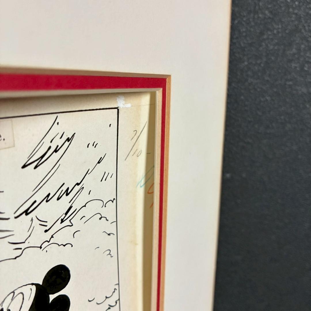 ウォルト・ディズニー ミッキーマウス３コマ漫画 原画 1961年 直筆サイン入
