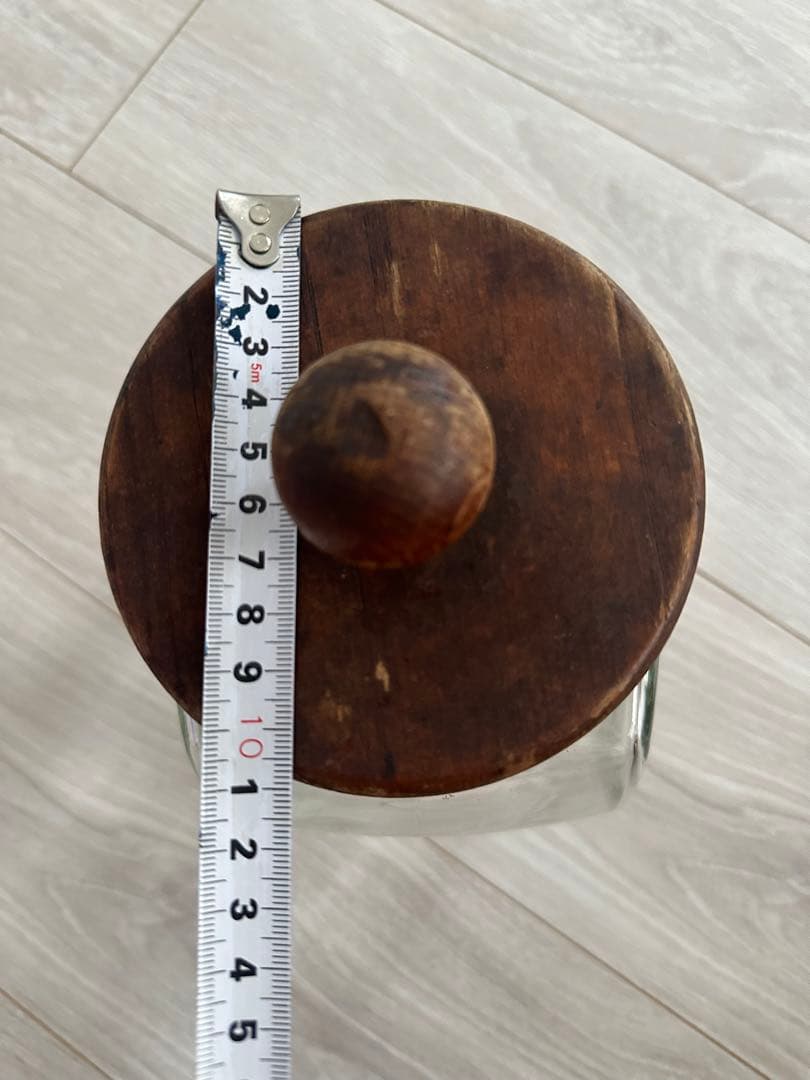 ヴィンテージ ショップ購入ガラス瓶おかし入れアッシュペー　アンティーク古道具