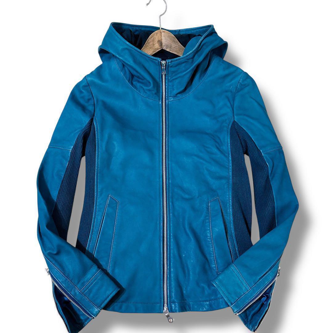 NO ID. レザー パーカー ダブルジップ アーカイブ y2k opium