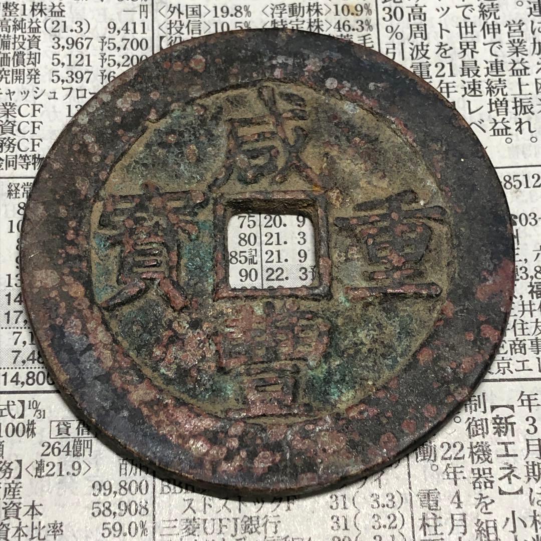 古銭幣　清国　咸豐重寶 背當十五 銅銭　アンティーク