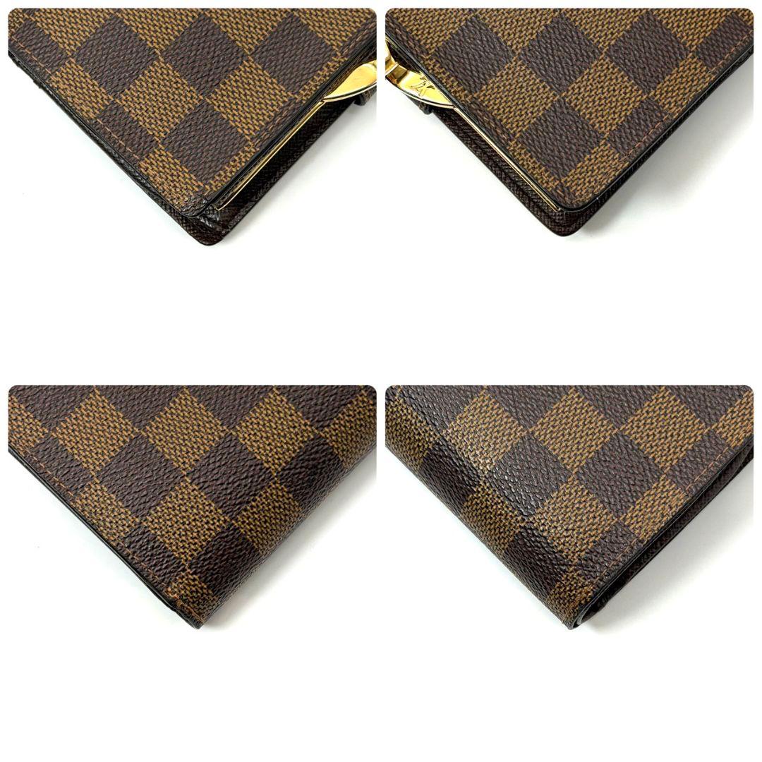 良品. ルイヴィトン ダミエ エベヌ ポルトモネ ビエ ヴィエノワ 財布 がま口
