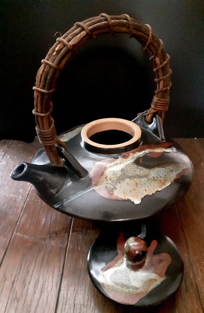 薩摩焼　薩摩溶岩焼　平土瓶　銚子　急須　酒次　酒器　【大形土瓶