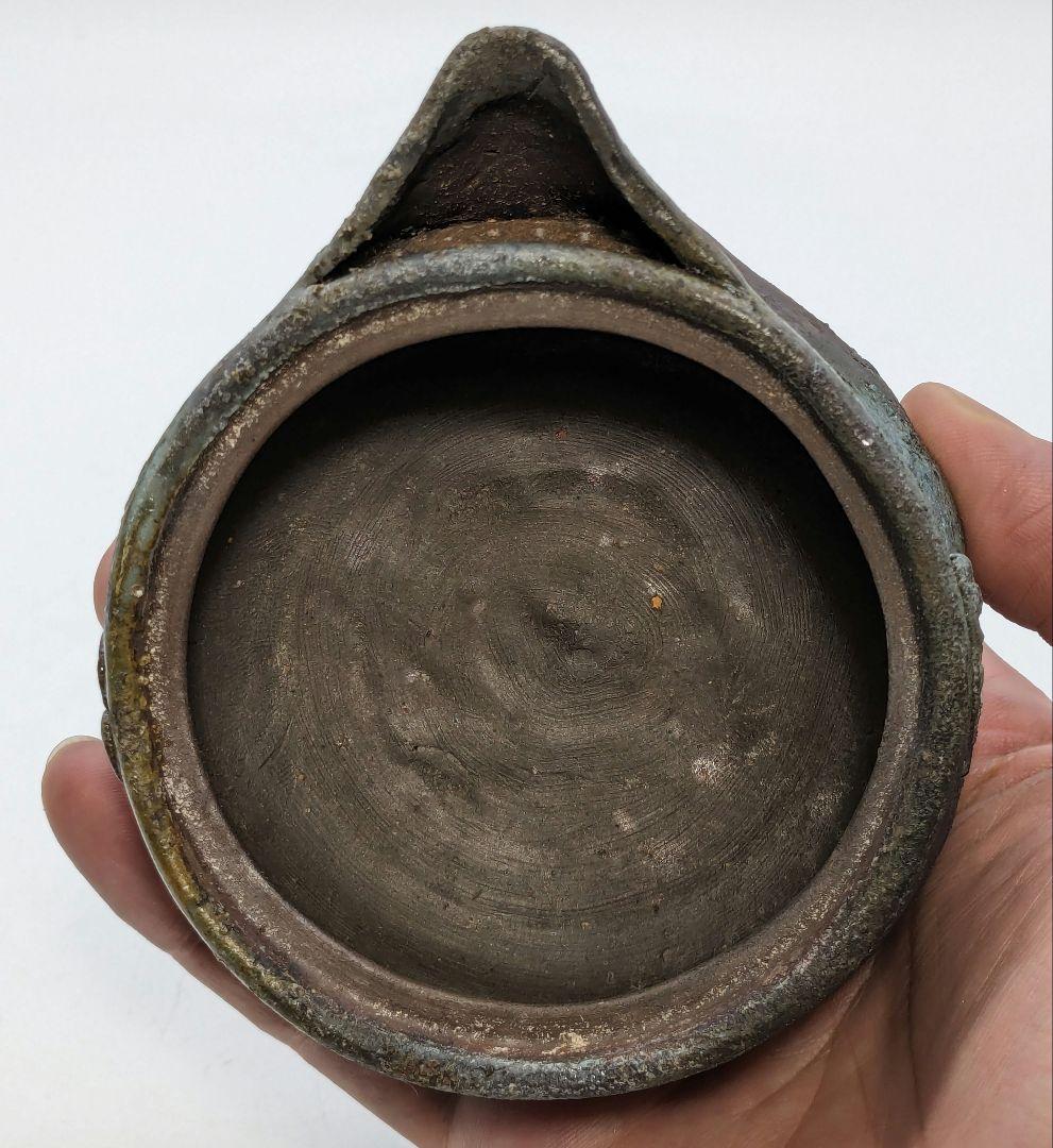 藤原宏 備前焼 猿摘宝瓶 共箱黄布栞 煎茶道具 煎茶器 泡瓶 食器 工芸品 桟切