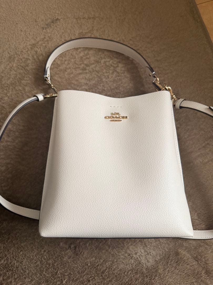 COACH ホワイト レザー ショルダー ハンド バッグ