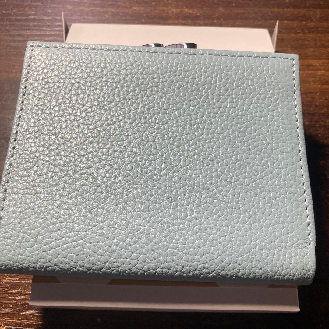皇居　財布　牛革　ペールブルー