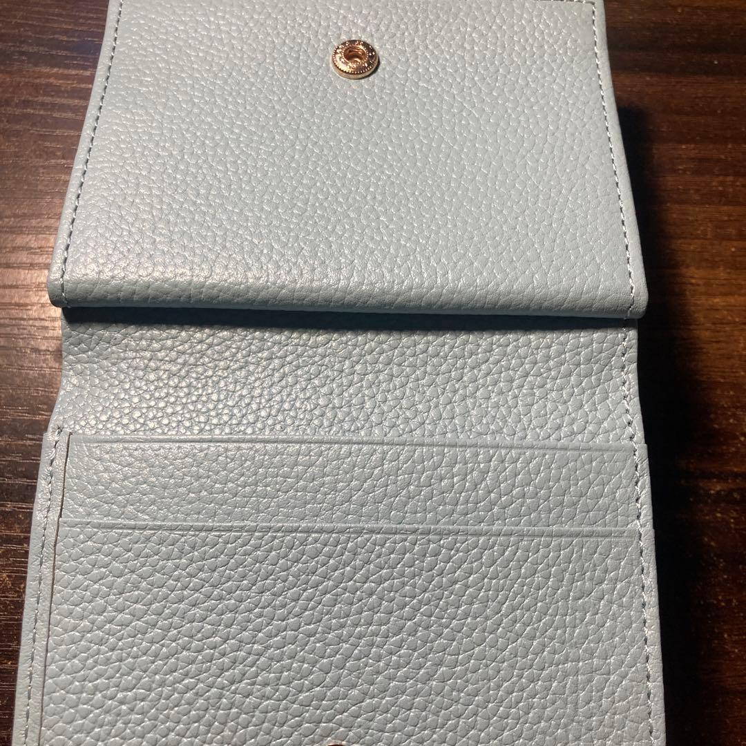 皇居　財布　牛革　ペールブルー