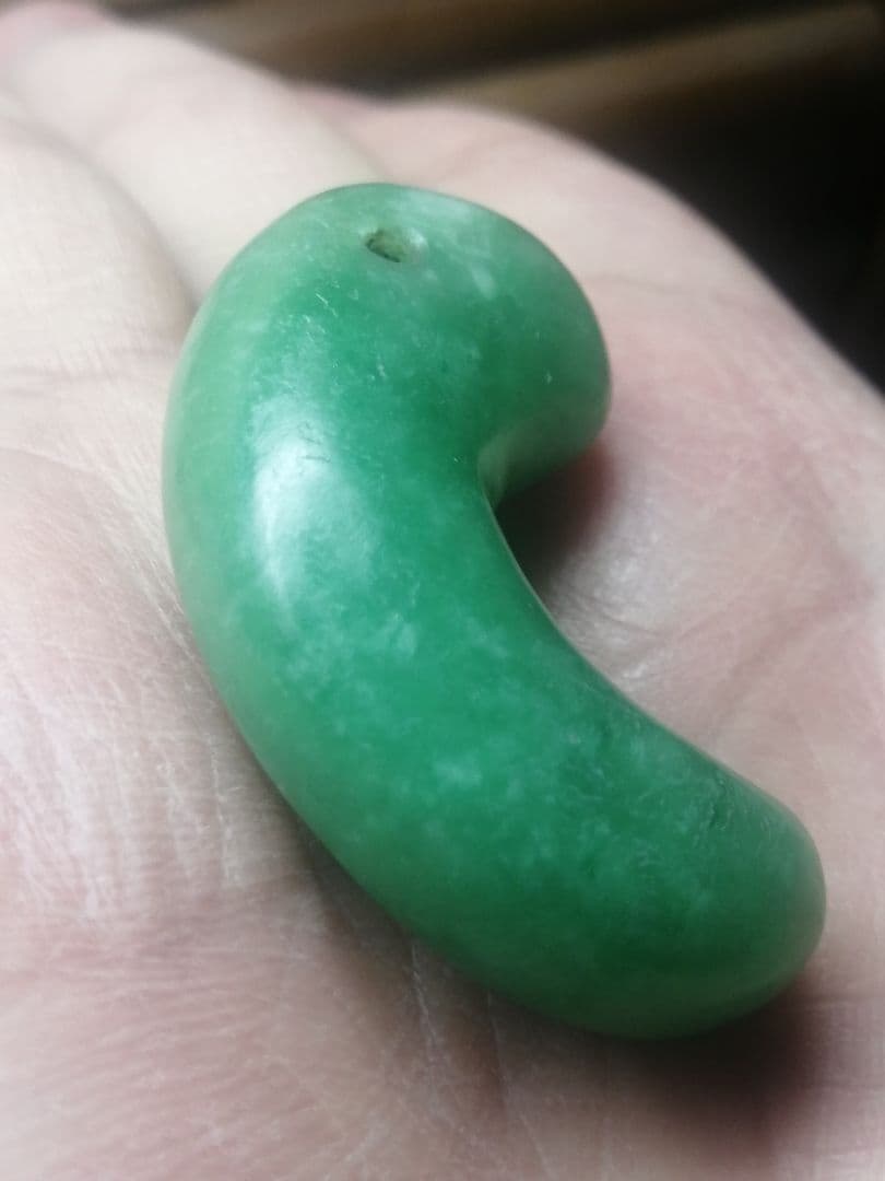 ★【Meron Cc】古墳期『糸魚川翡翠勾玉』出土品。4.8cm超琅玕翡翠