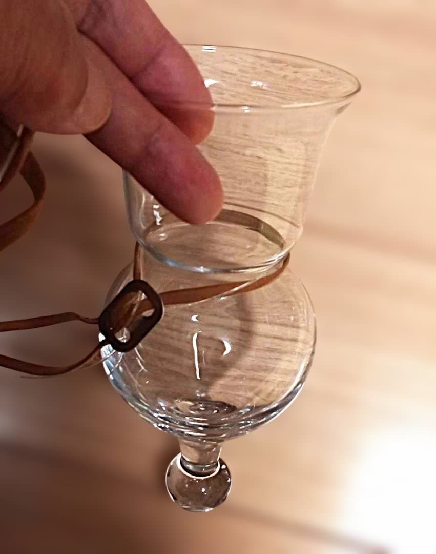 珍品ホルムガード(デンマーク工房)ネックワイングラス～革ストラップバイキング由来