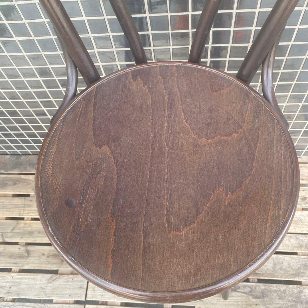 ミッドセンチュリー ヴィンテージ ウッドカウンターチェア 型押し