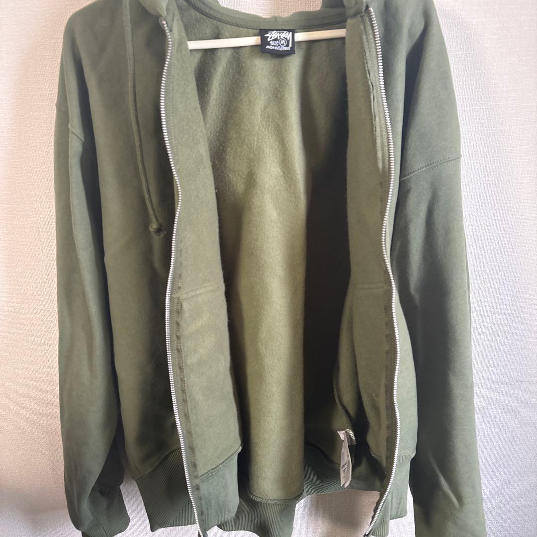 STUSSY ジップパーカ カーキ サイズM