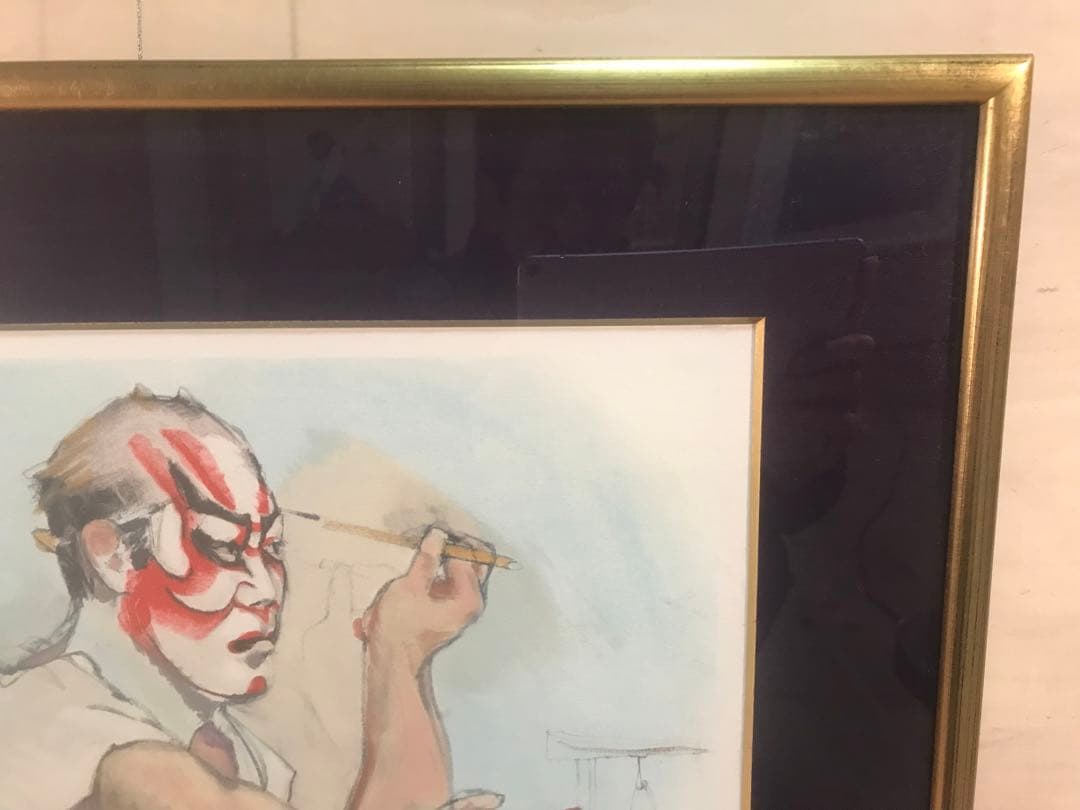 リン松岡　「隈取り」　リトグラフ　直筆サイン・エディション・作品証明シール有り