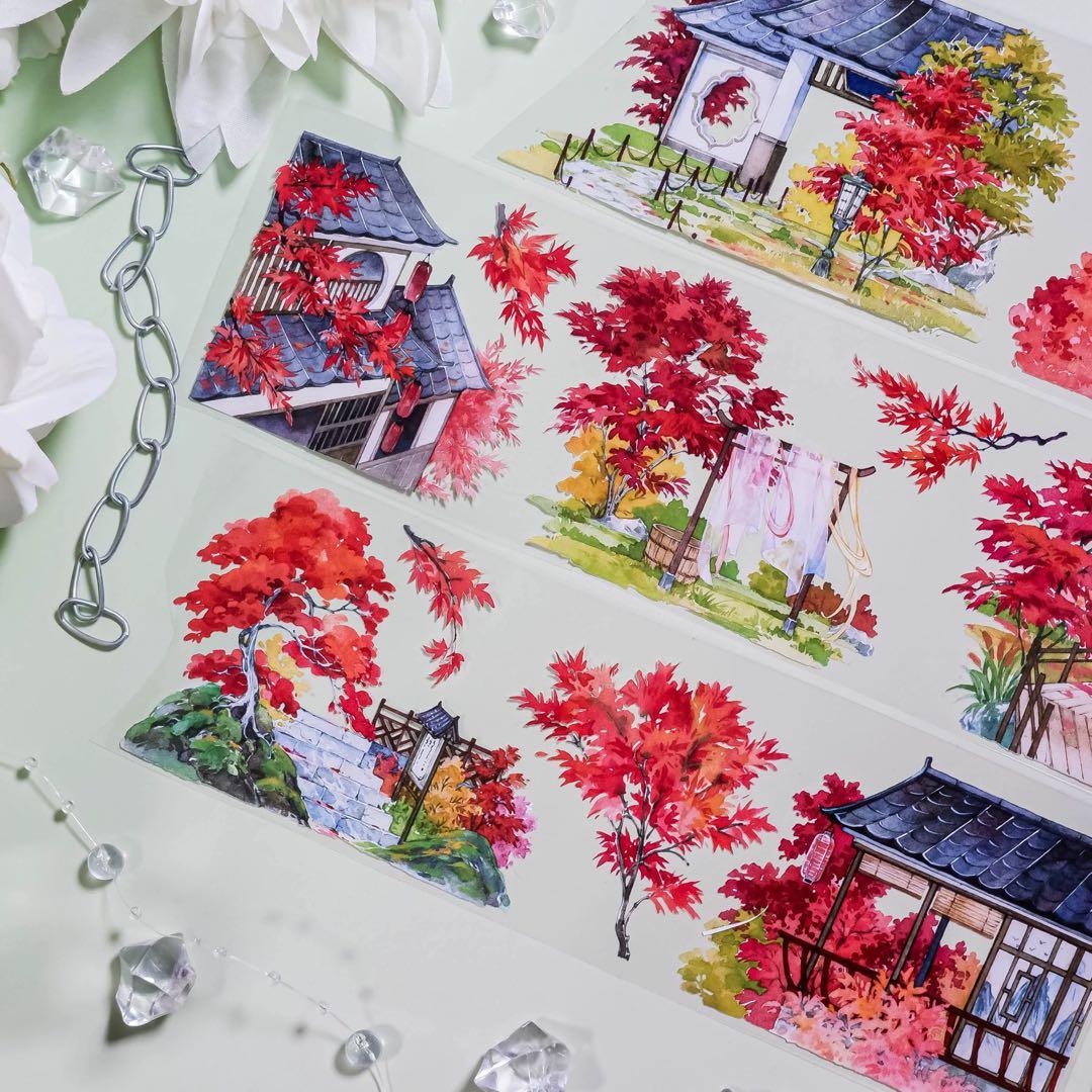 【7903】海外　マステ　5m巻売り　PETマスキングテープ　秋