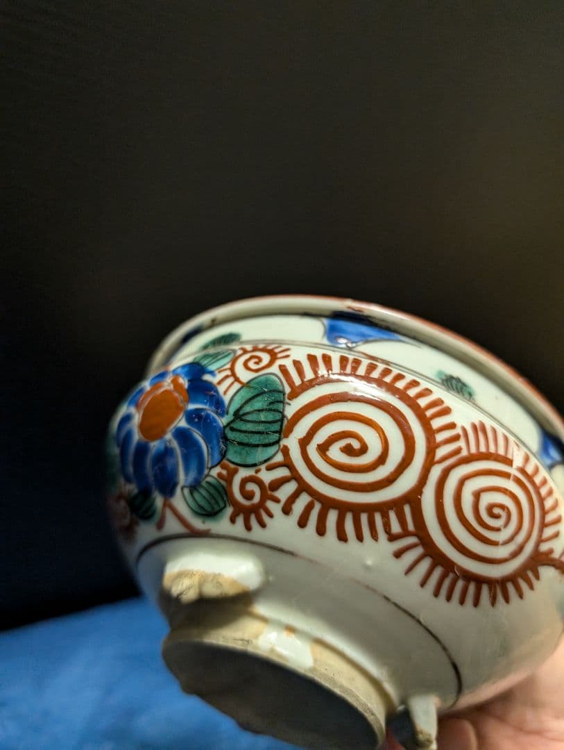 灰入れ香炉古伊万里赤絵