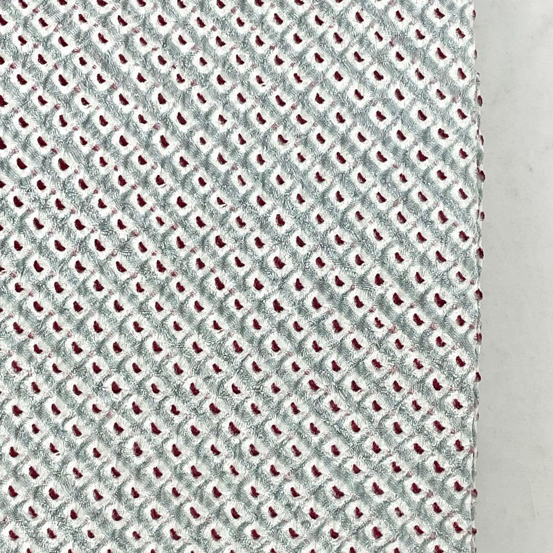 美品［ 名古屋帯 ］正絹　ブルーグレー　総絞り　鹿の子　おしゃれ着　着物