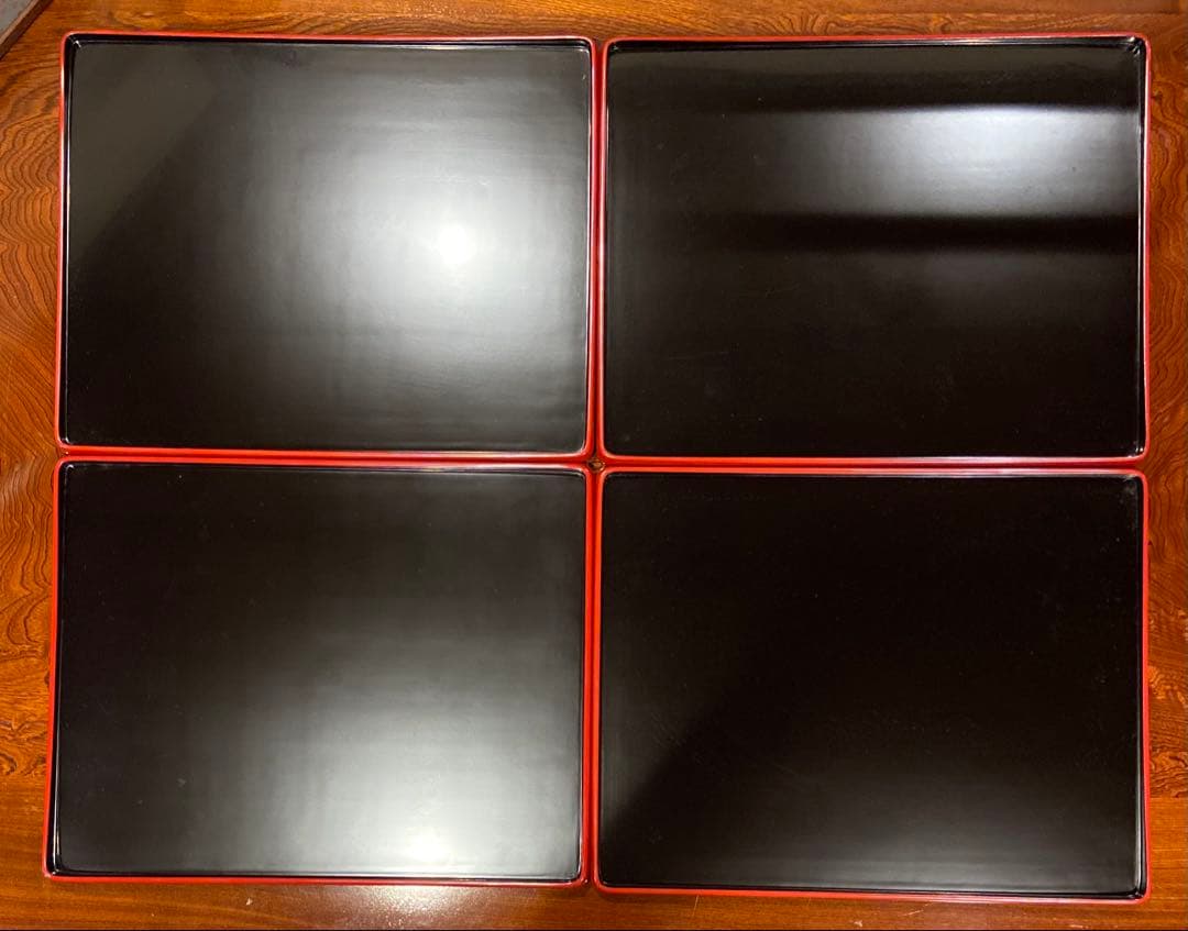 輪島塗　卓上膳　四客　龍作　天然木　共箱　M246