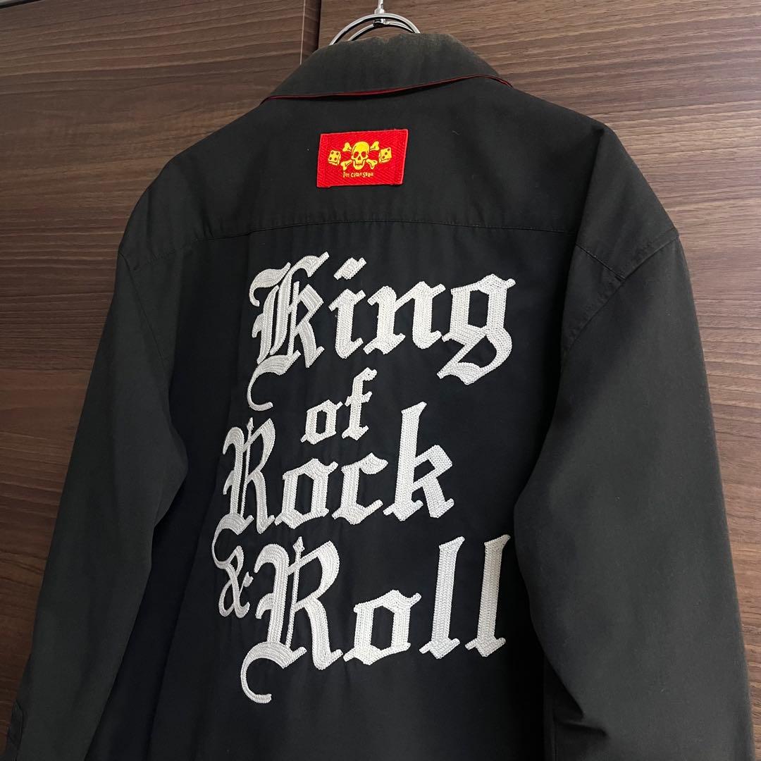 クリームソーダ ワークジャケット ボーリングシャツ L 黒ドクロボタン 35周年