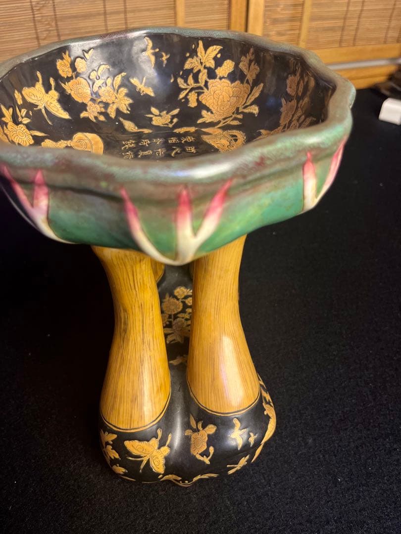 中国美術品　漢詩　陶器　猿　置物　美術品　アンテーク　お皿　茶道具　骨董品