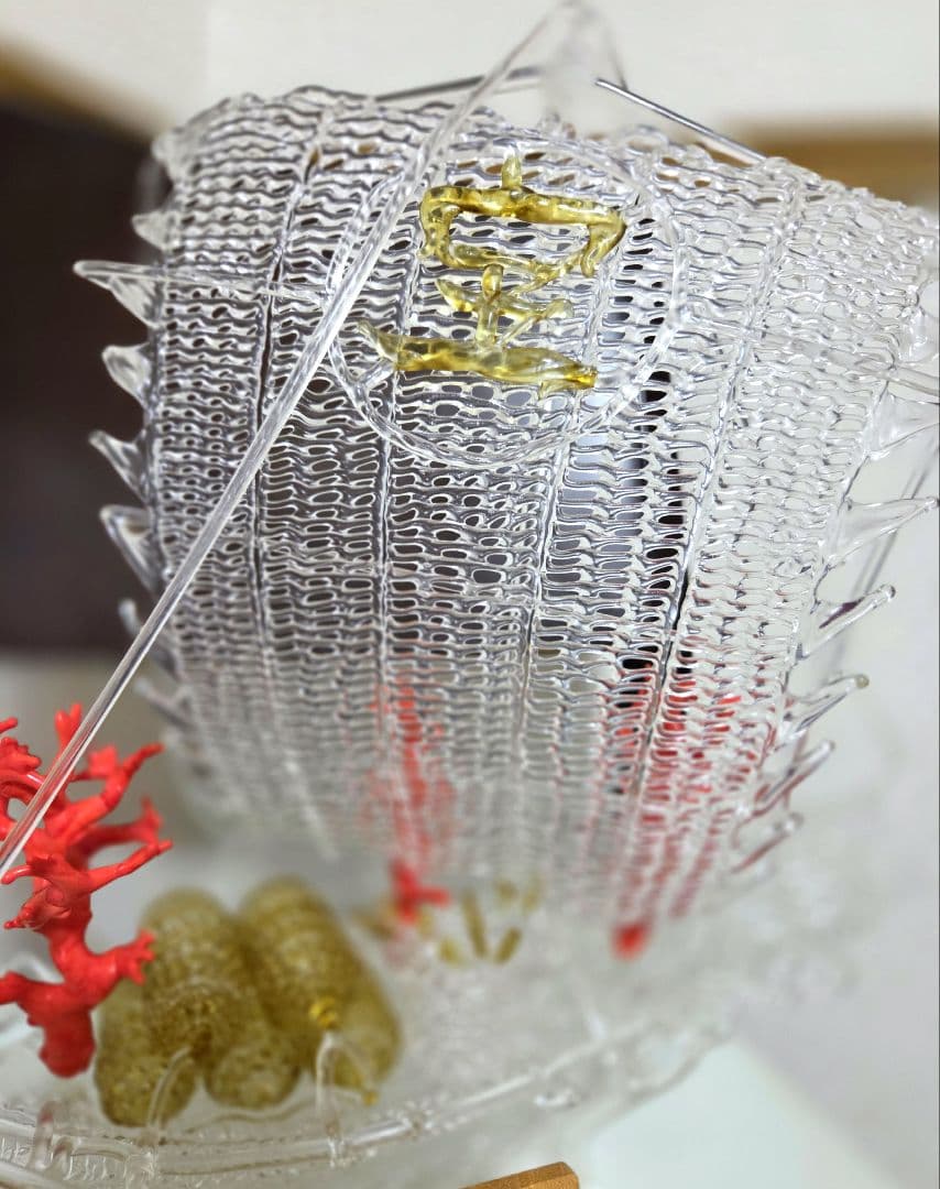 山野史郎作 網目硝子細工　 　宝船