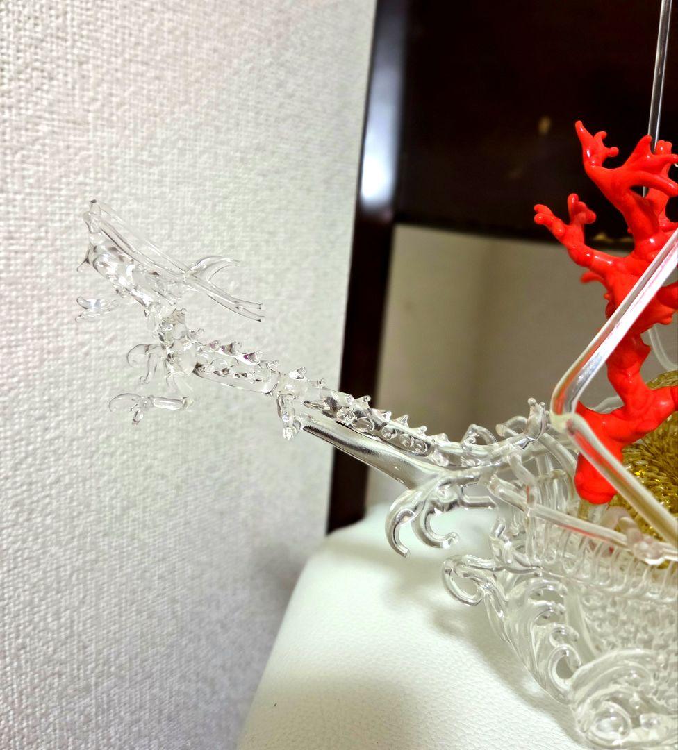 山野史郎作 網目硝子細工　 　宝船