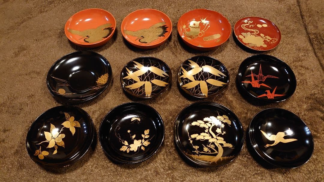 輪島塗　漆器　金蒔絵　蒔絵　蔵出し　１２客