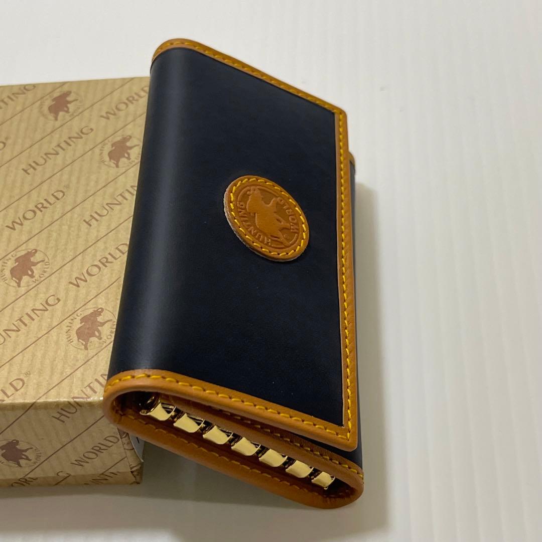 新品未使用【HUNTING WORLD】 バチュークロス 6連キーケース ブルー