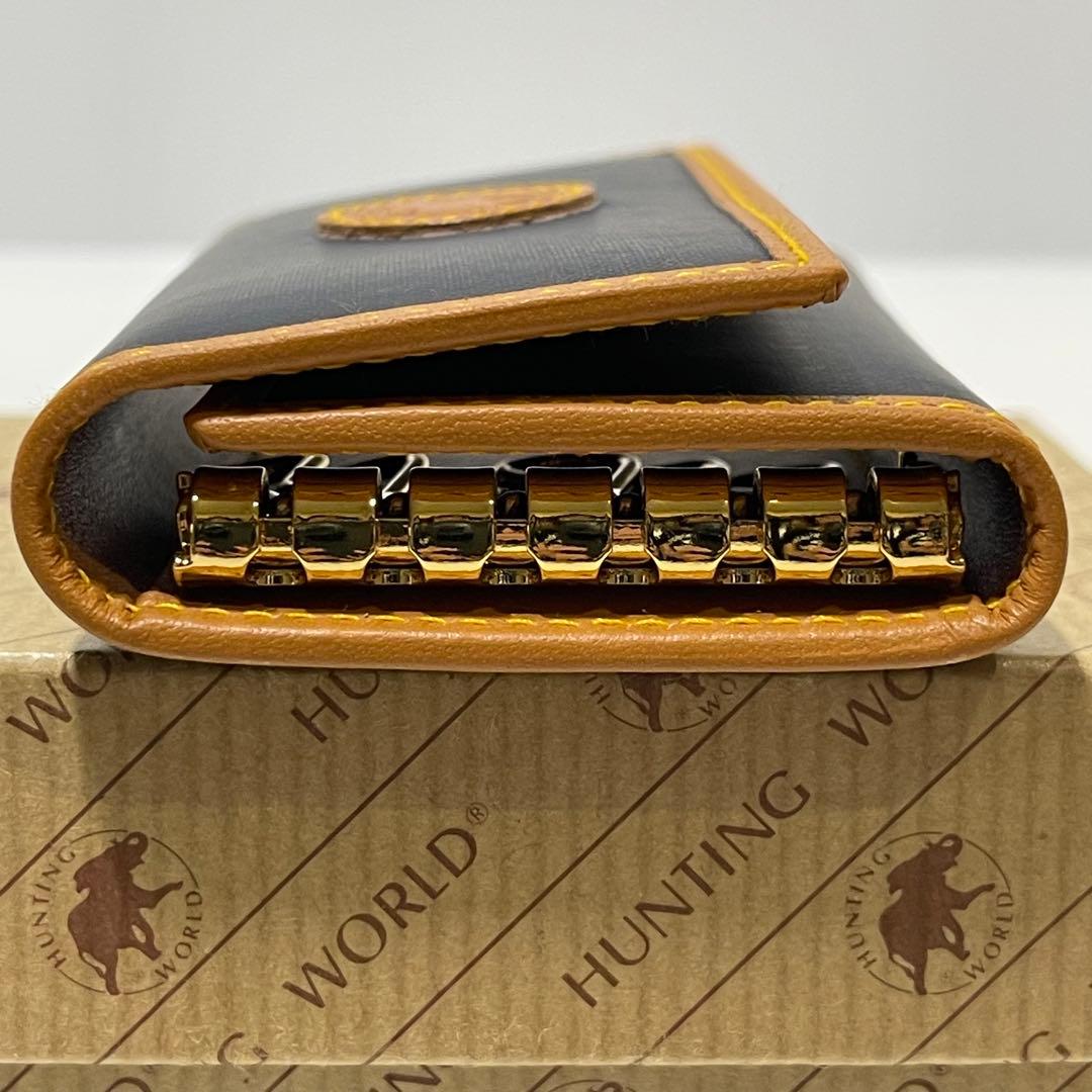 新品未使用【HUNTING WORLD】 バチュークロス 6連キーケース ブルー