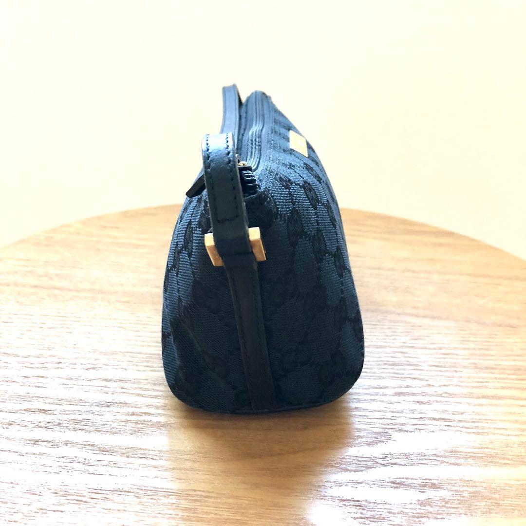 GUCCI グッチ アクセサリーポーチ パーティーバッグ GG柄キャンバス 黒