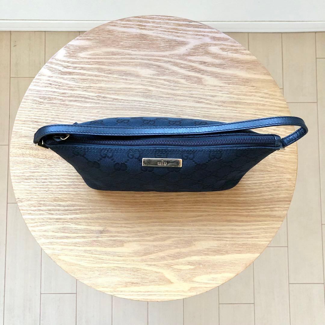 GUCCI グッチ アクセサリーポーチ パーティーバッグ GG柄キャンバス 黒