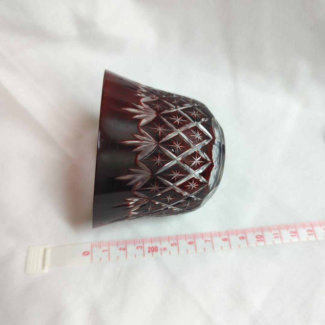 赤と青の江戸切子グラスセット