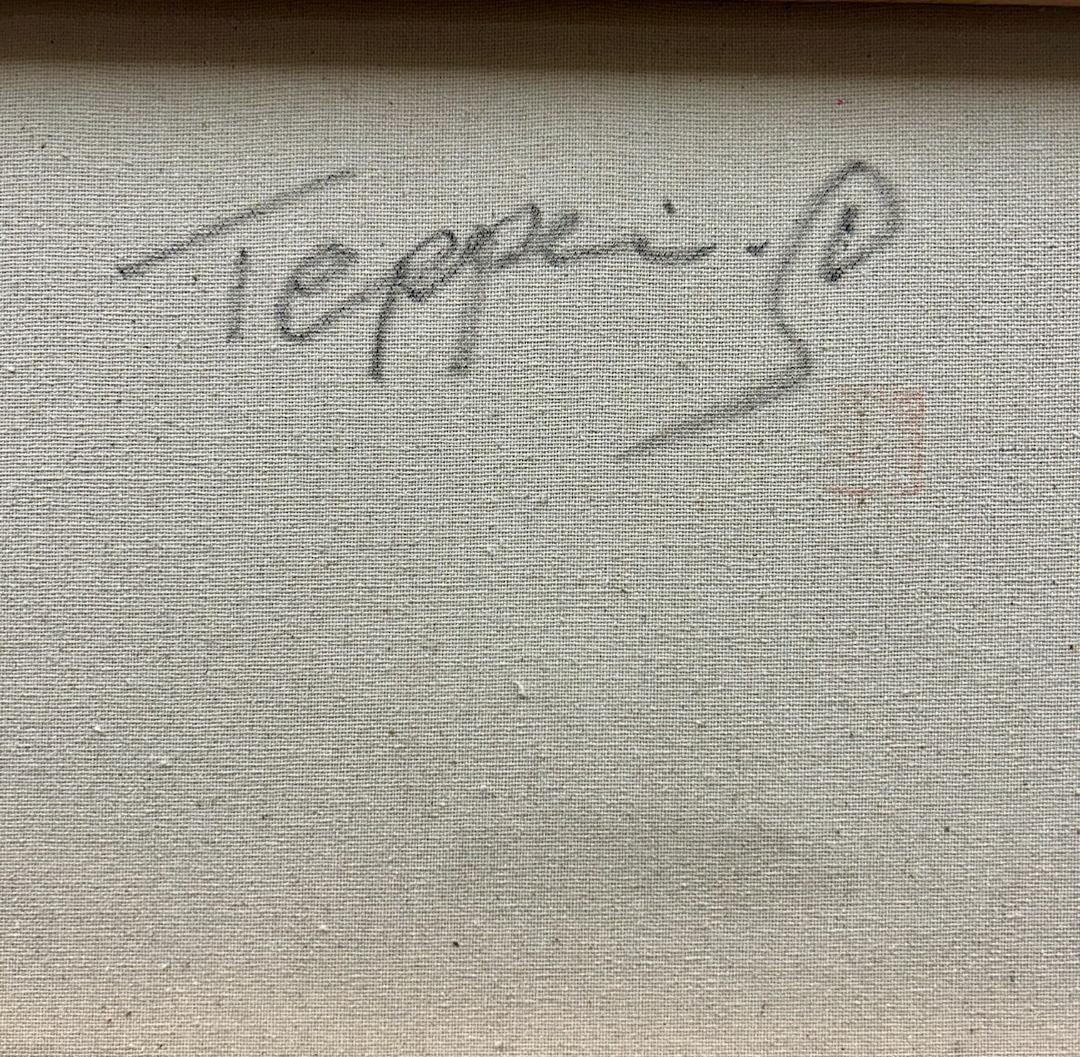 笹倉鉄平　風景画　手描き　１０号 表裏サイン 印譜　額装　骨董　絵画