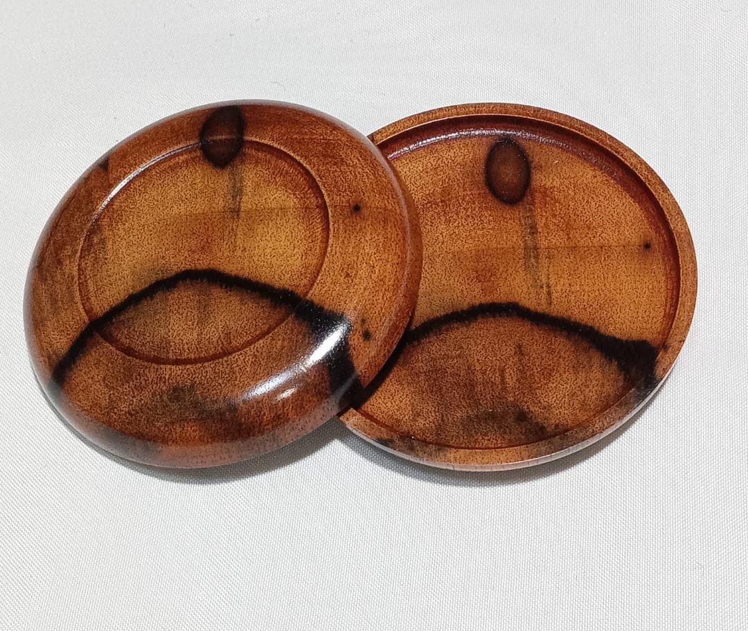 茶道具　木地師小谷宗隆作　摺漆塗黒柿丸香合　超美品！！