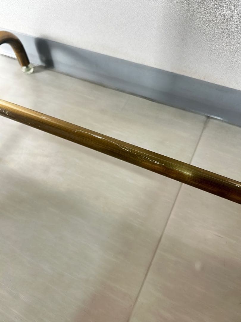 【美品】 ハンガーラック 90cm 丸パイプ アンティークゴールド 真鍮