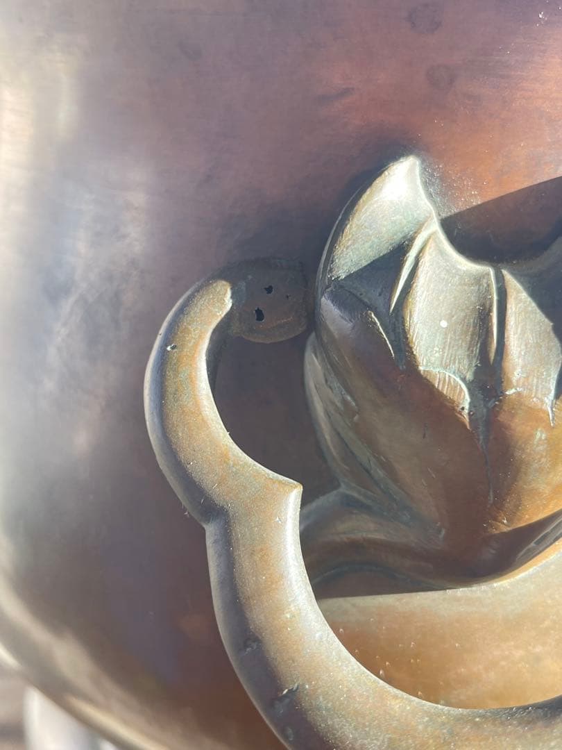 銅火鉢、火箸、天然素材 手編みバスケット