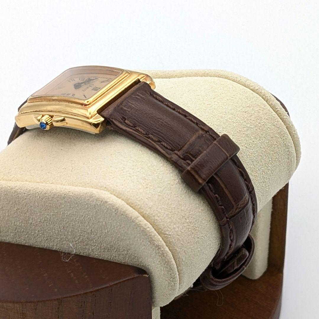 【新品電池】Obrey オブレイレディース タンク時計 レザー ベルト ゴールド