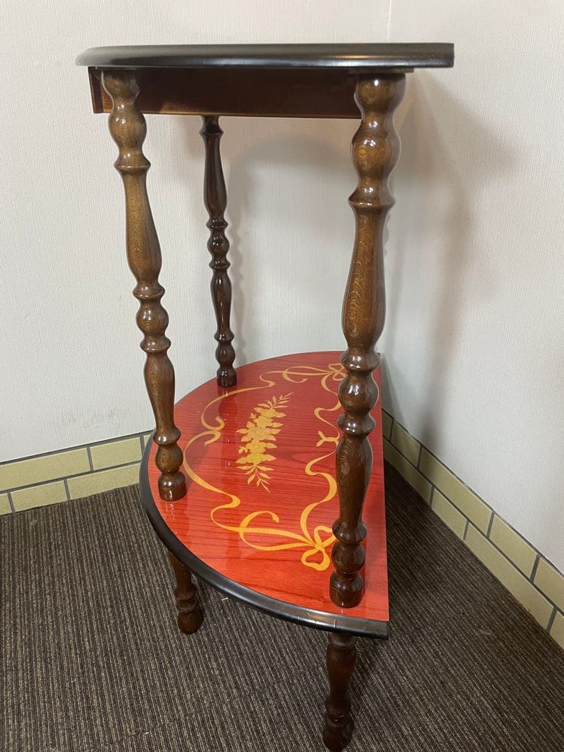 MADE in ITALY イタリア製 コンソール サイドテーブル 飾り棚 半月