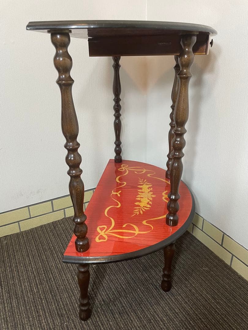 MADE in ITALY イタリア製 コンソール サイドテーブル 飾り棚 半月