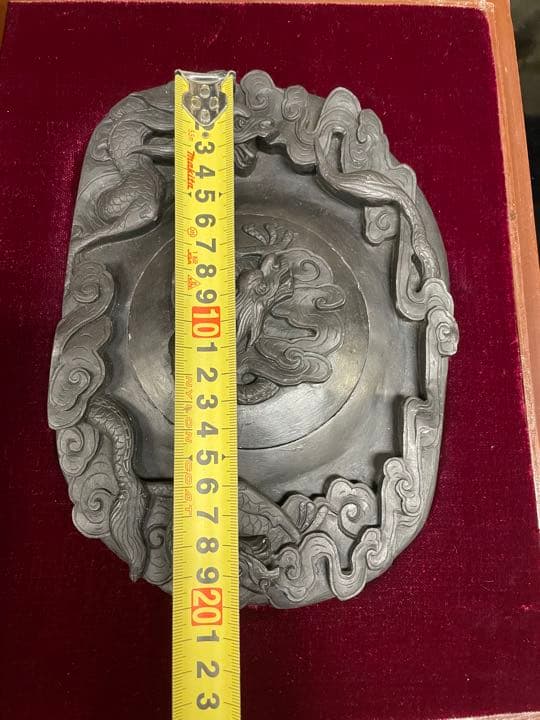 龍の硯　三龍硯　骨董品