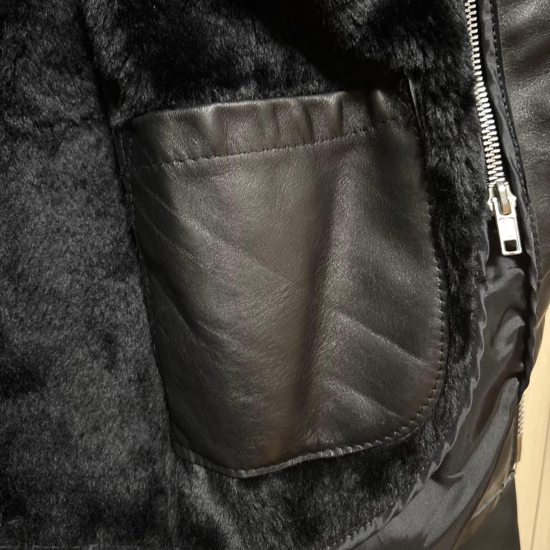 美品 SCHOOT ボアライナー付き レザー シングルライダース ブラック 34